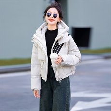 短款羽绒服女冬装2023新款休闲时尚加厚面包服90白鸭绒外套现货！，女装羽绒服，一安秀