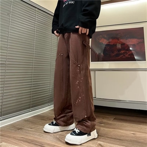 牛仔裤男秋季潮大码休闲裤子高街T297P60图片