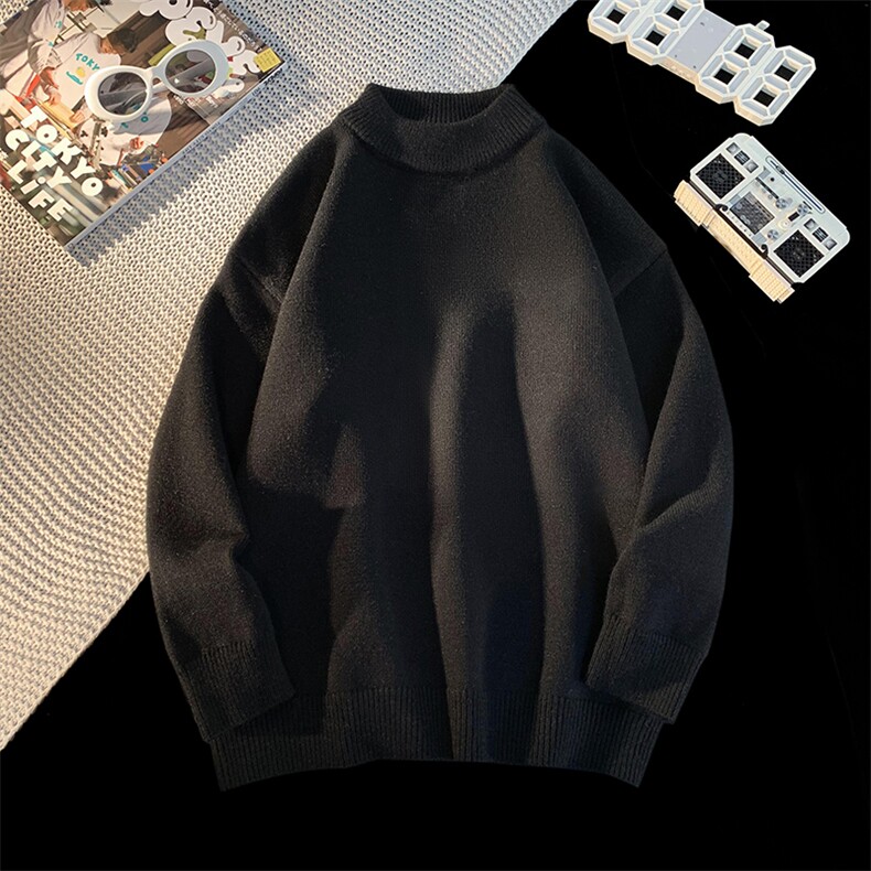 2022情侣纯色半高领毛衣针织衫打底男士A367MB04P45控68,男装T恤,电商A367