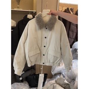 羊羔毛宽松棉衣外套 情侣男女棉袄上衣 D328-ZB2508-P95特图片
