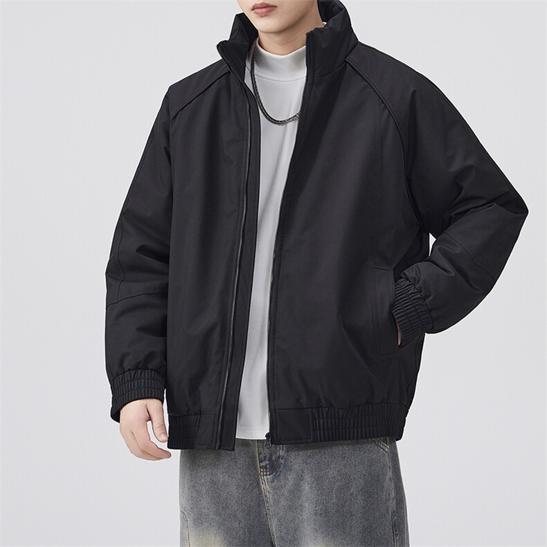 现货美式高街休闲夹克冬季三防立领纯色户外工装加厚棉服外套,男装夹克,电商A486