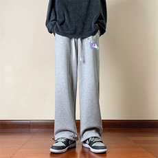 可束脚加厚加绒运动裤男大码宽松直筒卫裤男K13262-P35加绒-P45，男装休闲裤，电商A040