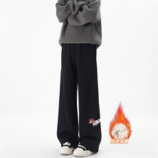 A429-YK360-特批常规42加绒48小狗刺绣显高显瘦百搭休闲卫裤，男装休闲裤，电商A429