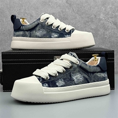 板鞋男夏季新款牛仔布鞋厚底增高休闲鞋男，男鞋休闲鞋，电商A223