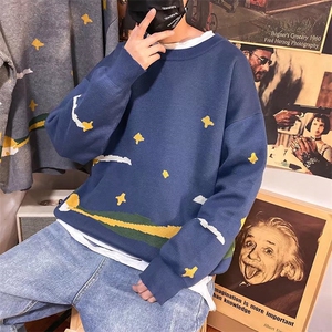 美式街头设计感圆领毛衣男慵懒风休闲针织衫M9048P45图片