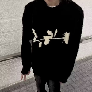 秋冬季新款潮流帅气毛绒毛衣男针织秋冬打底衫MY110-P56图片