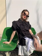 黑色结上衣，其它，Queena PHoebe