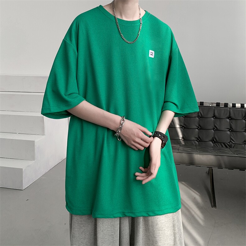 8XL-M重磅！特大码T潮牌上衣男中性华夫格短袖T恤DX304P25控39,男装T恤,电商D206-1