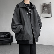 8XL-M脏脏痞帅皮衣外套男秋冬加厚PU皮夹克宽松大码皮袄JK006P95，男装夹克，电商B312