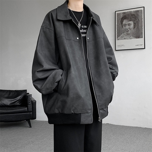 8XL-M脏脏痞帅皮衣外套男秋冬加厚PU皮夹克宽松大码皮袄JK006P95图片
