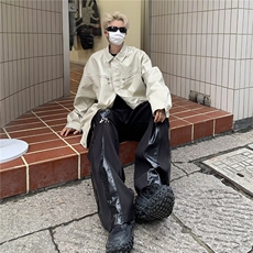 美式设计感拉链皮衣外套男女春秋季高级感宽松机车夹克潮JK8531，男装夹克，星座1116A-1（原606A）