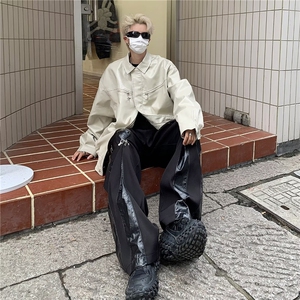美式设计感拉链皮衣外套男女春秋季高级感宽松机车夹克潮 JK8531图片