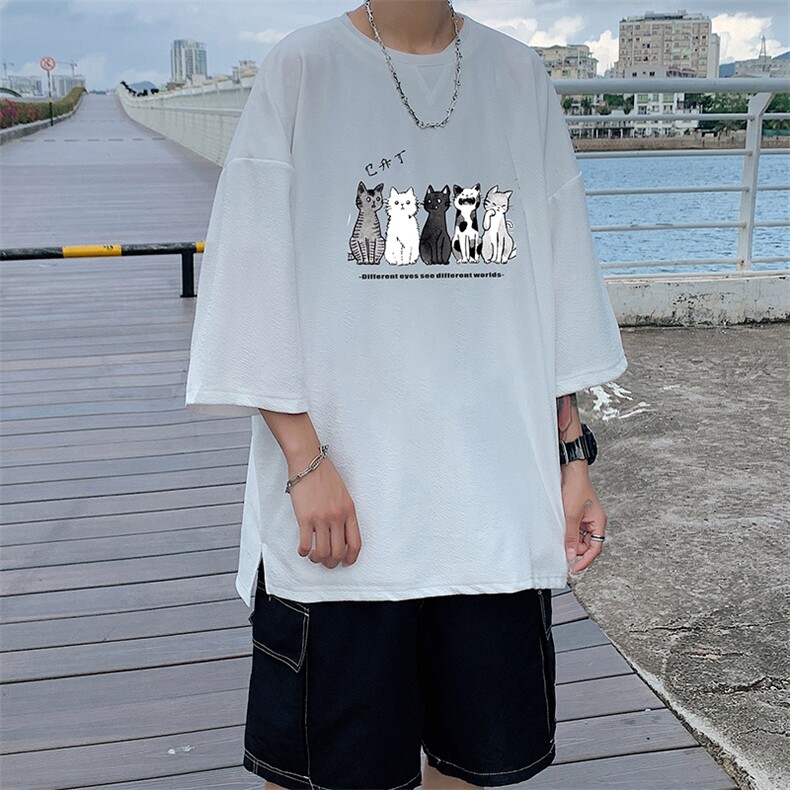 Q11100-P30春夏季七分袖t恤男大码五分袖男短袖中袖,男装T恤,电商A040