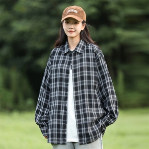 25年春季格子衬衫长袖大码宽松落肩现货DS-C323-1-2376-特批30图片