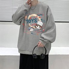 5XL华夫格卫衣男大码胖子圆领长袖t恤HW76385-P30加绒款-P40，男装卫衣，电商A040