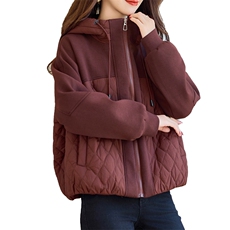 2024秋冬新款加棉加厚连帽外套棉衣，女装棉衣/棉服，余墨