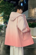 港风上衣渐变多拉链夹克宽松落肩拼色棒球服外套JK830P75，男装夹克，星座1204-3