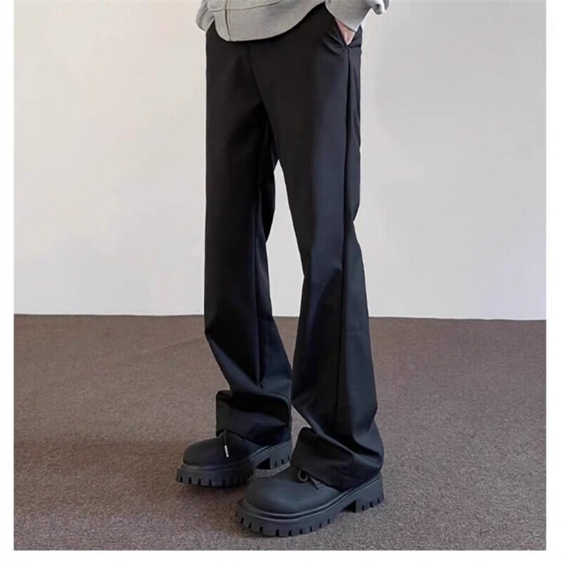 cleanfit质感抗褶皱微喇西裤男女vibe廓形休闲裤百搭直筒裤KX221,男装休闲裤,星座1116A（原606A-3）