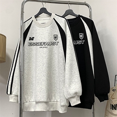 现货主推秋冬重磅新款男港风撞色条纹卫衣X416B-1-WY971-P55控78，男装卫衣，星座416B-1
