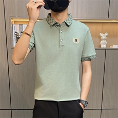 PL3081-P40控65社会小伙修身翻领短袖体恤英伦男士休闲POLO衫夏季，男装Polo衫，电商D310B-1