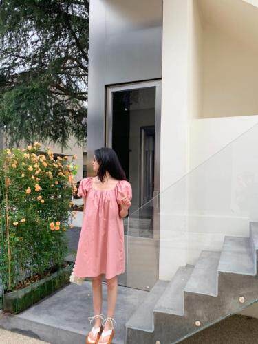 珍珠带连衣裙，女装连衣裙，HE