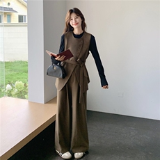 新款上新！！马甲阔腿裤套装2C205-703-P175-K258，女装套装/套裙，2C205