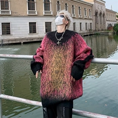 美式毛衣男秋冬季潮牌痞帅针织衫小众设计感慵懒感毛线衣，男装针织衫/毛衣，星座716-2
