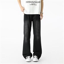 微喇牛仔裤男款夏季半松紧潮流美式vibe复古XZ201-7110P42，男装牛仔裤，星座201