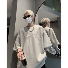 《21万针》重工刺绣麂皮绒短袖T恤男生体恤XZ514-2-202466-P58，男装T恤，星座514-2(原B239)