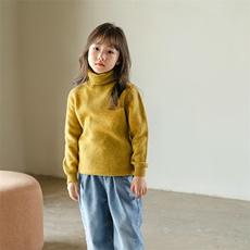 高端7针加厚保暖高领儿童羊绒衫男女童软糯针织打底100纯羊毛毛衣，童装儿童羊毛衫，暖钟情羊绒