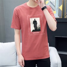 夏季新款男士100%棉印花圆领休闲短袖T恤XZ313B-2T1132，男装T恤，星座313B-2