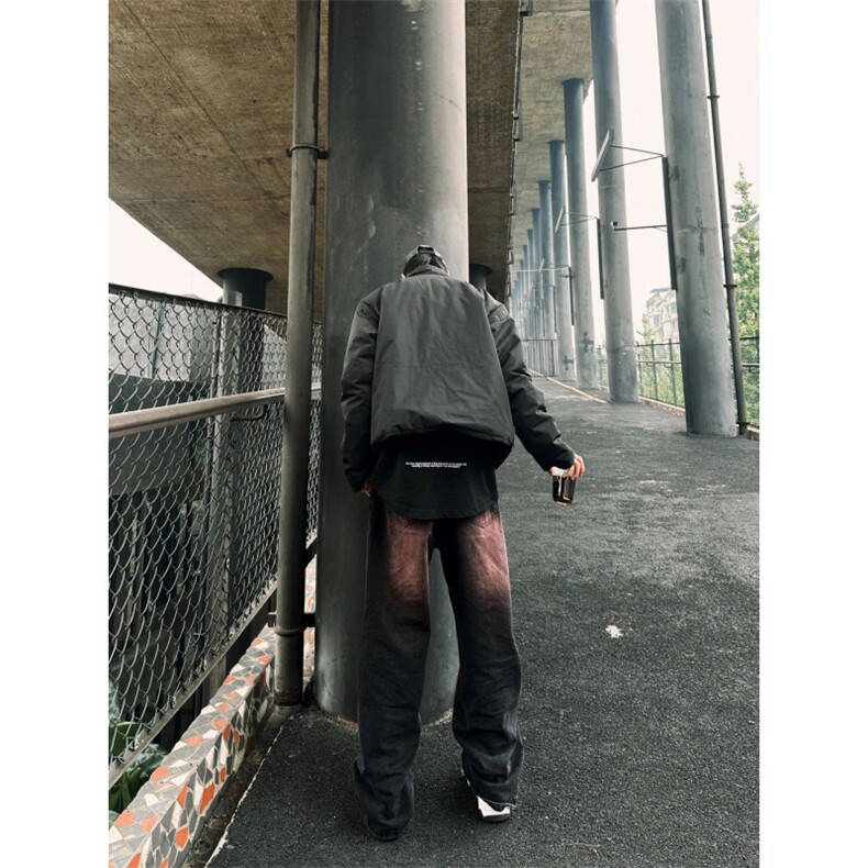 网络图现货！晕染渐变牛仔裤宽松设计感小众显瘦直筒裤RD5208-P60,男装牛仔裤,星座1005-6