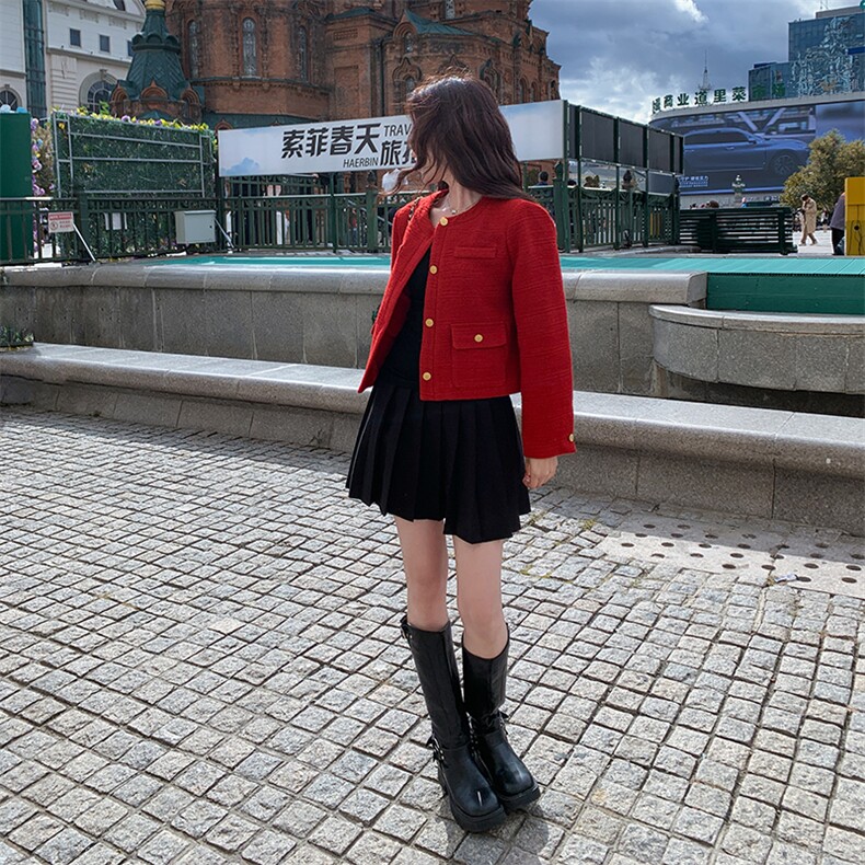 2026秋款明星同款小香外套2d015P198K319,女装短外套,2D015