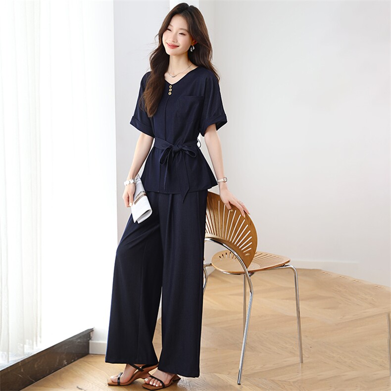 夏季新款2025套装女时尚气质简约洋气时髦两件套，女装套装/套裙，婷轩阁