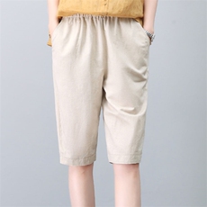 2025年夏季新款中腰高端时尚休闲棉麻五分裤，女装短裤/热裤，独衣靓