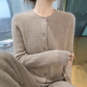 女开衫宽松外穿长袖短款毛衣外套厚薄款针织开衫2024年秋季图片