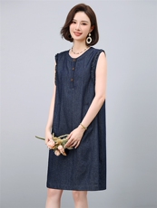 2025年夏季H型牛仔背心裙，女装连衣裙，小林双子
