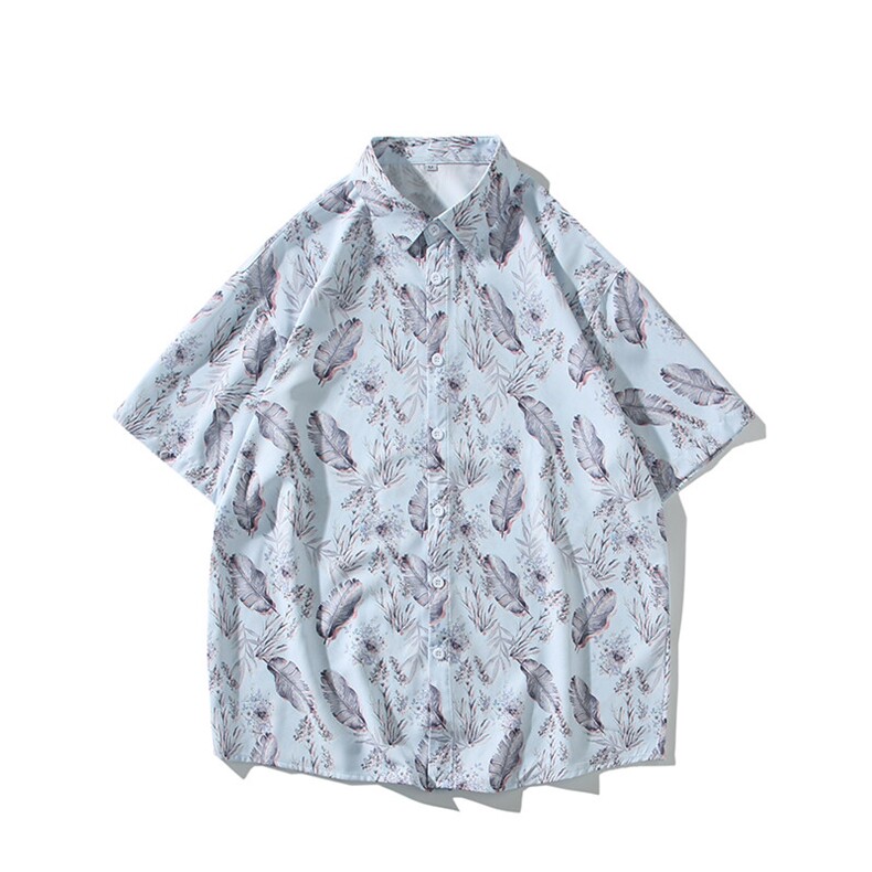 精品花衬衫大码男短袖夏季痞帅休闲上衣服外套翻领衬衣A012/P35,男装衬衫,电商A012