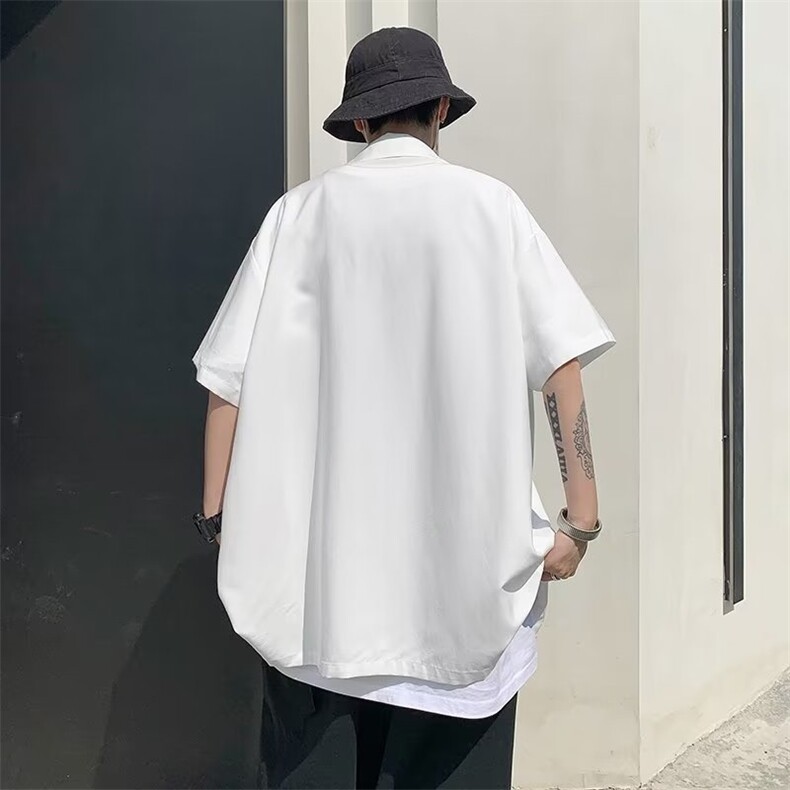 潮流时尚男士休闲西装短袖衬衫外套带挂饰HC88P35,男装衬衫,星座1116-2