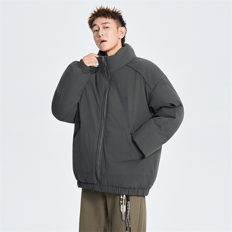现货冬季美式休闲加厚雪山外套夹克立领纯色三防户外工装棉服,男装夹克,电商A486