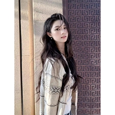 费尔岛提花开衫毛衣外套男款秋季设计感老钱风针织衫上衣SWD87，男装针织衫/毛衣，星座516A