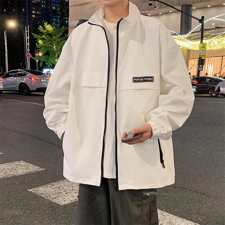 港风上衣夹克宽松落肩立领冲锋衣外套 JK862 P65图片