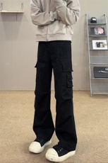 B221美式ins高街暗黑宽松直筒洗褪工装牛仔裤LK25438-P75控98，男装牛仔裤，电商B221