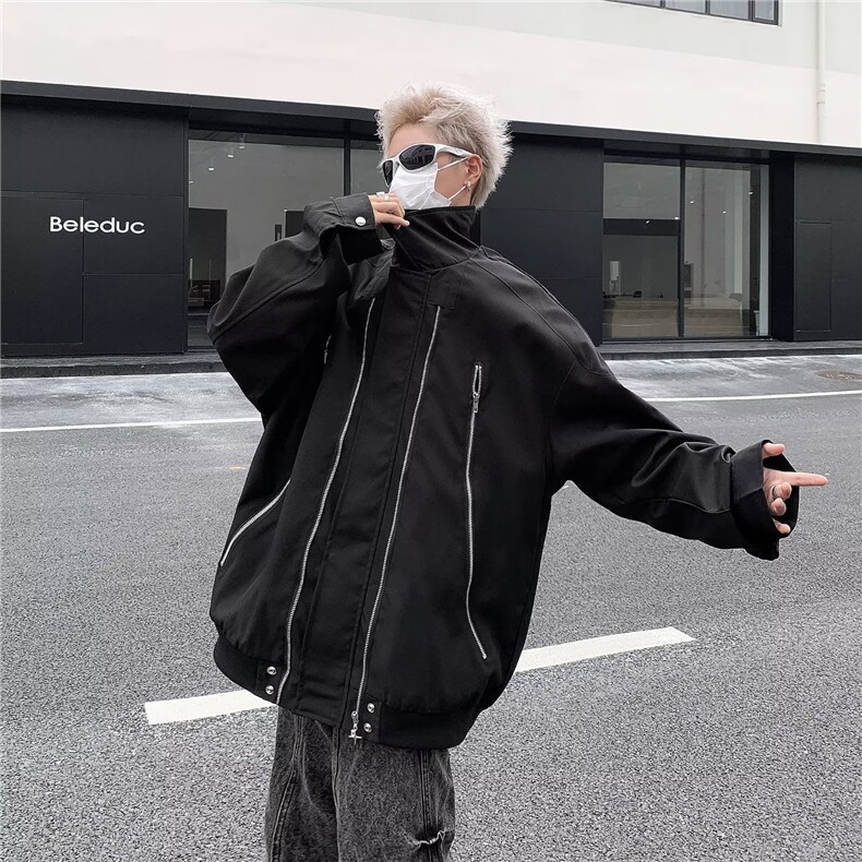 美式潮牌拉链设计感工装夹克男秋季宽松高街JK8725-P68,男装夹克,星座1109-3