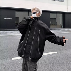 美式潮牌拉链设计感工装夹克男秋季宽松高街JK8725-P68，男装夹克，星座1109-3