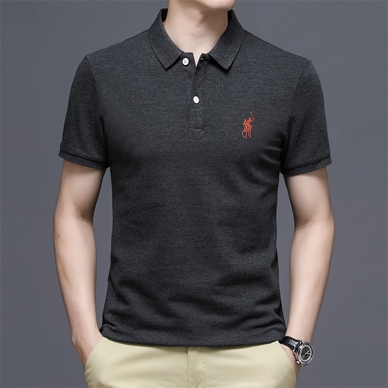 棉质中青年内搭翻领运动吸汗夏季新款休闲时尚百搭上衣服打底汗衫,男装T恤,电商B212（原钱塘6029）