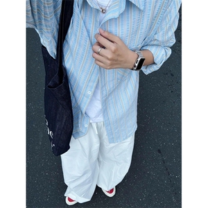 2025年新款男女夏季薄款潮牌防晒衣衬衫服宽松长袖衬衣MCS163图片