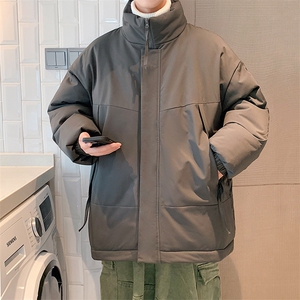 现货美式高街休闲夹克冬季立领纯色三防户外工装加厚棉服外套图片