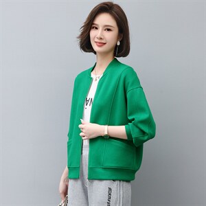 2022年秋季新款短外套女士短款韩版宽松显瘦棒球服女拉链开衫图片