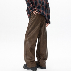 8XL-M特大码皮裤男直通休闲裤软软PU皮宽松阔腿男K9102P75控95，男装皮裤，电商D206-1